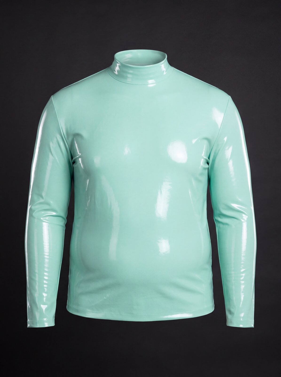 Long Sleeve Top in mint gloss latex
